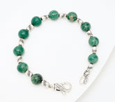 JAI Sterling Silver Gemstone Bead Bracelet, Green Chalcedony 8" Fit